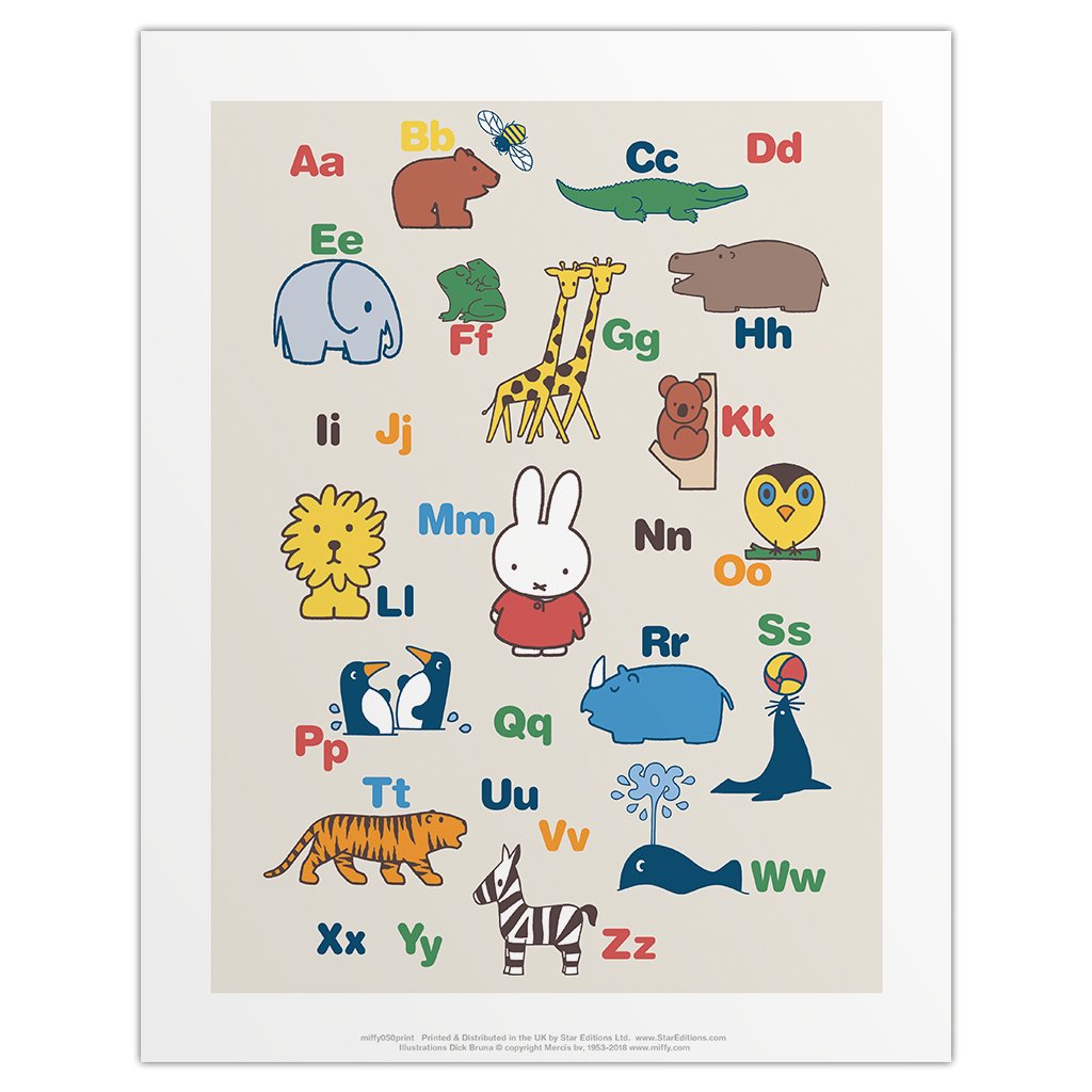 Miffy Alphabet Print by Dick Bruna