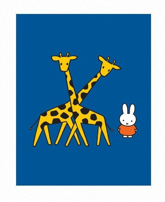 Miffy with Giraffes Print by Dick Bruna