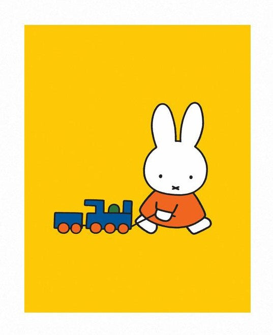 Miffy with Train Print by Dick Bruna