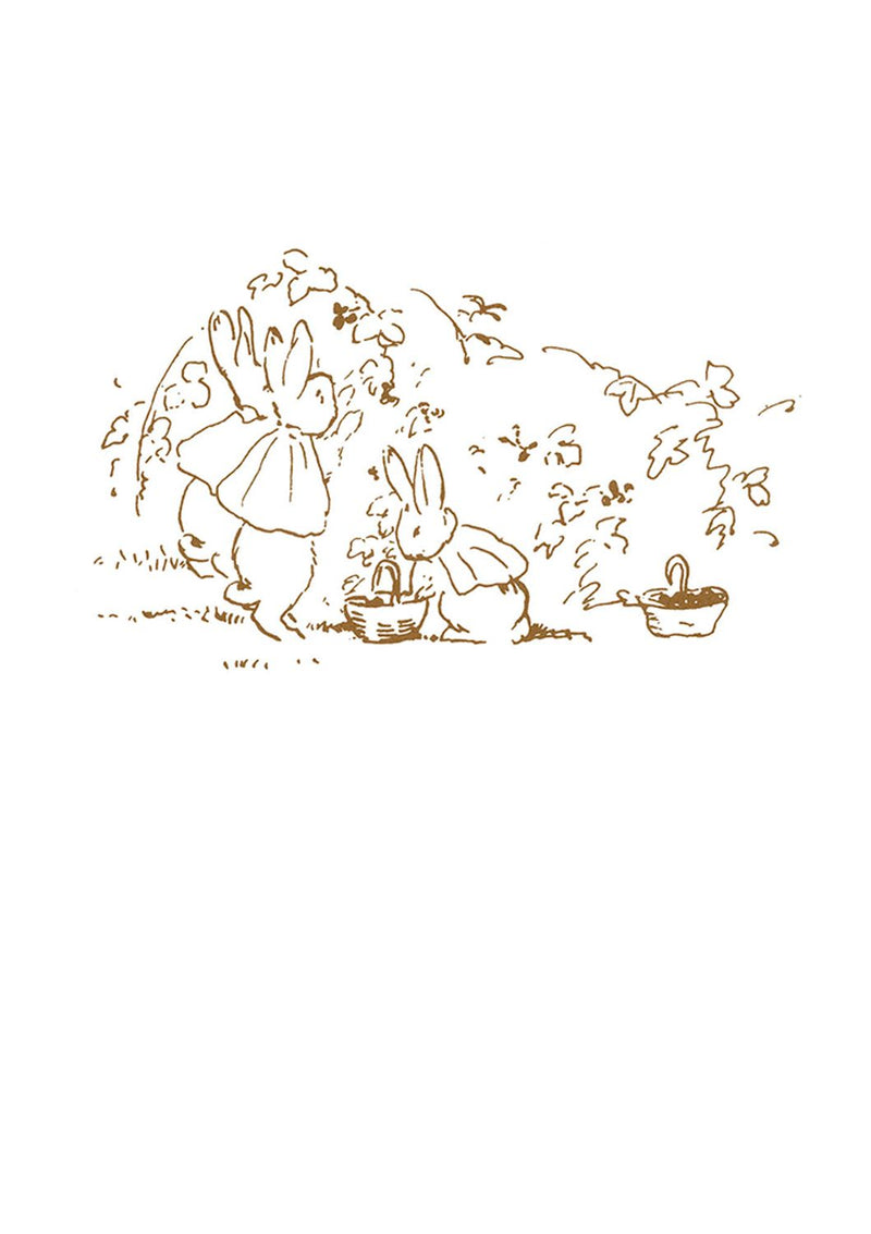 Greeting Card: Beatrix Potter - Sketch Fruit Picking Blank