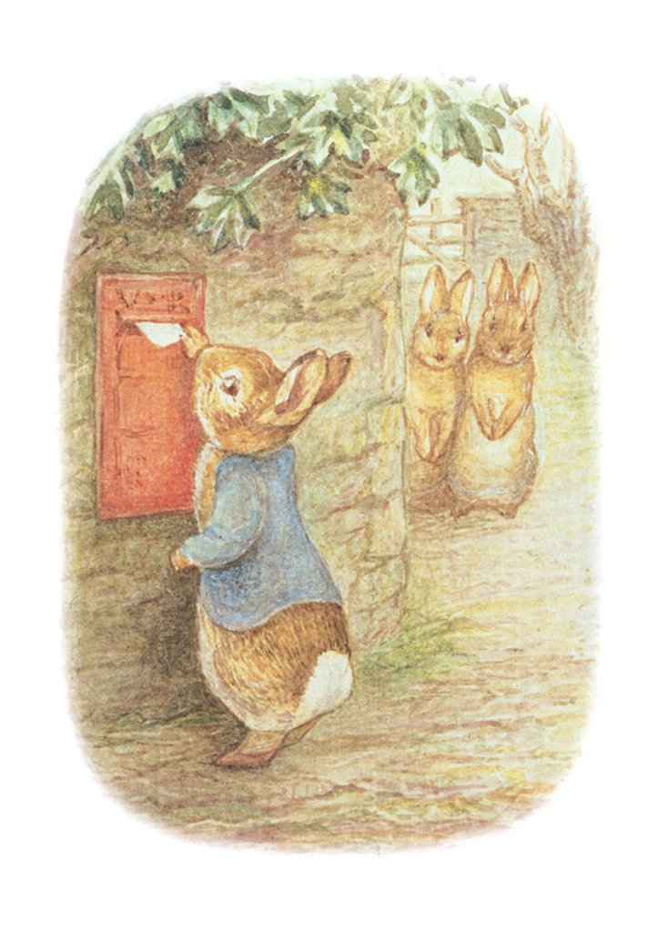 Greeting Card: Beatrix Potter - Peter Rabbit Posting a Letter - Tales for Tadpoles