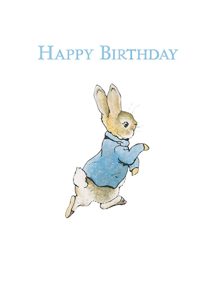 Greeting Card: Beatrix Potter - Peter Rabbit Walking Happy Birthday - Tales for Tadpoles
