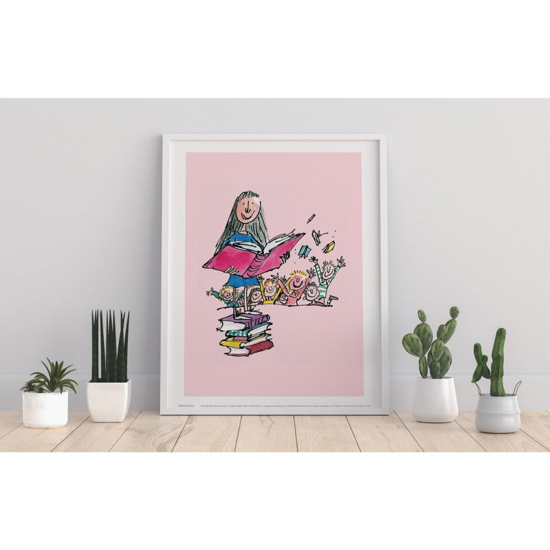 Print: Roald Dahl - Matilda (Pink Background) - Tales for Tadpoles