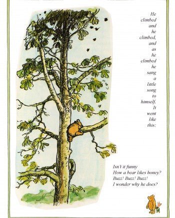 Print: Winnie the Pooh, He Climbed - Tales for Tadpoles